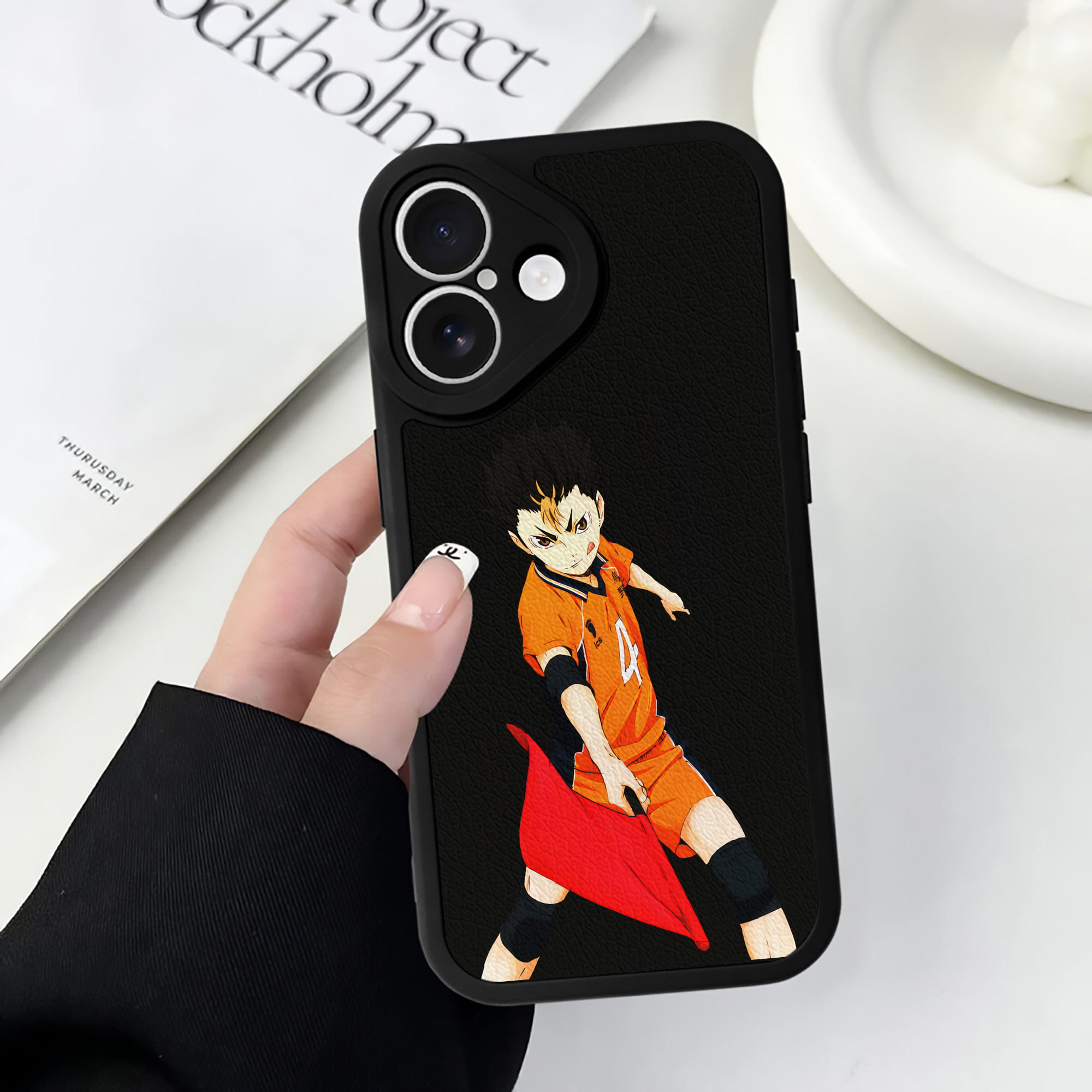 （画像用） ハイキュー!! Haikyu!! 【iPhone 16シリーズ対応】シリコンスマホケース（レザー調） 材質：シリコン